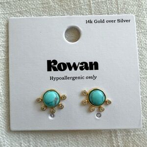 Rowan Turquoise Gold Sunburst Stud Earrings